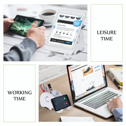 Cooloo Pencil Holder Cell Phone Stand, Cute Elephant Office Accessories Tablet Desk Bracket Compatible, Desk Decoration Multifunctional Stationery Box #TOP6