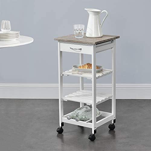 SEI Furniture Holly & Martin Zephs Bar Cart – Black w/ Smoked Mirror