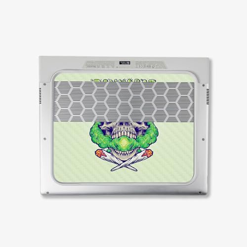 Image of MightySkins Carbon Fiber Skin Compatible with Alienware X14 R2 (2023) Full Wrap Kit - Skull and Joints | Protective, Durable Textured Carbon Fiber Finish | Easy to Apply | Made in The USA