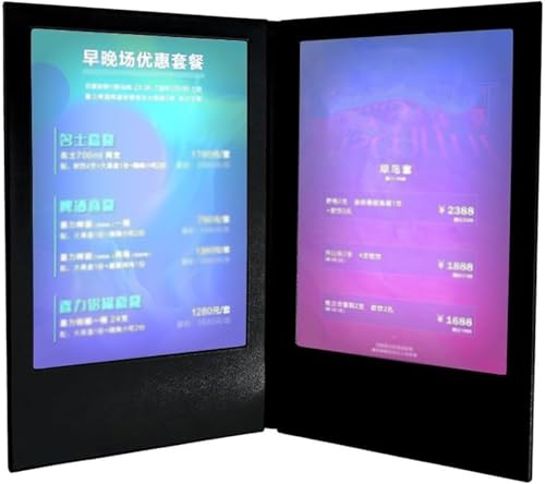 Couverture de menu éclairée par LED A5 rechargeable livre lumineux double face pour restaurant