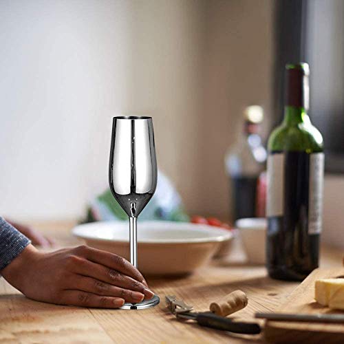 HJJ Taças de champanhe de aço inoxidável de qualidade premium, flautas à prova de quebra taça de vin