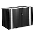 Flamaker 5.8 x 3.3 FT Storage Shed Outdoor Metal Trash Can Shed with Hydraulic Gas Rod Lockable Garden Tool Shed for Backyard, Lawn, Roadside