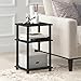 Furinno JUST Side Table, 3-Tier End Table, Open Shelves Night Stand, Bedside Table, Toolless Assembly, for Living Room, Bedroom, Bathroom, Americano
