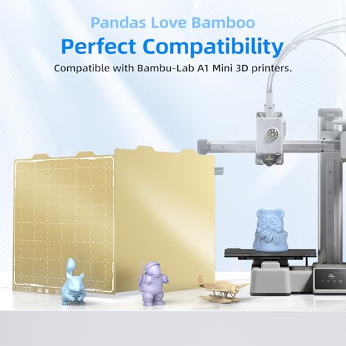 Image of BIQU PyroGrip Smooth PEI+Textured PEI Panda Build Plate for Bambu-Lab A1 Mini 184x184mm, Double Sided PEI Spring Steel Build Plate Flexible Sheet Print Bed Removable Surface Platform