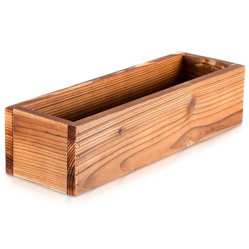 NOLITOY Jardinera de Madera Rústica Rectangular Caja Decorativa para Plantas Suculentas Macetero Compacto para Balcón y Jardín para Hierbas y Flores Pequeñas Diseño Retro Resistente al