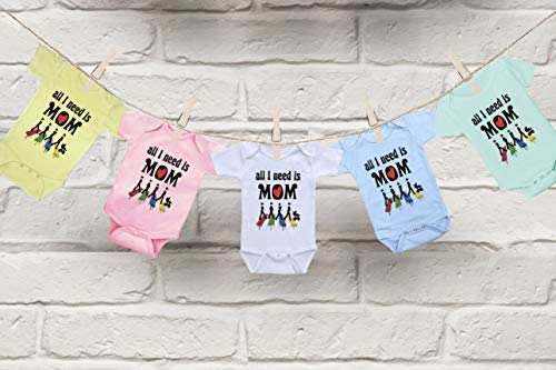 All I Need is Mom - Cute Musical Love Baby bodysuit onesie & bib Set3