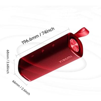 XIAOMI Portable Bluetooth Speaker Bluetooth 5.4, IP67 Wireless Speaker Waterproof with 12 Hours Playback Time, Supports TWS Connection (Red)