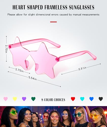 Yivaiks 8 Pack Rhinestones Butterfly Sunglasses Set Charm Crystal Bling Party Bulk Sun Glasses2