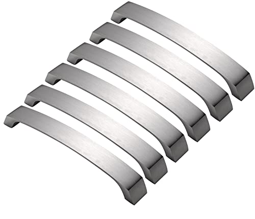 Juego de 6 tiradores de puerta de cocina cromados - Tirador de cajón, armario puerta mueble (distancia de 160 mm) Cover