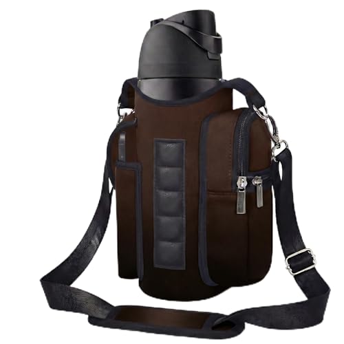 AUPET Magnetic Gym Bag for Men Women, Small Gym Bag Organizer, Crossbody Water Bottle Carrier Holder Fits 18-40oz for Workout (Night Brown Gradient)