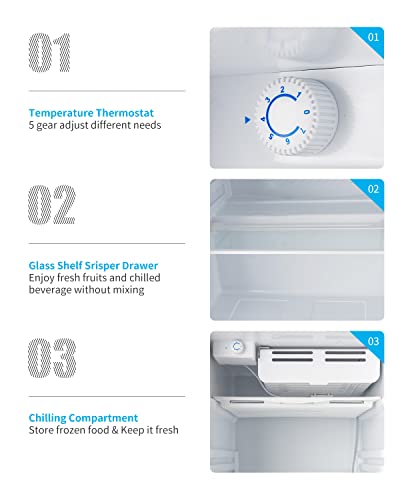 Anpuce 4.5 Cu.ft Compact Refrigerator Mini Fridge With Freezer Single Door Small Refrigerator With Adjustable Thermostat Control #TOP3