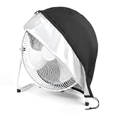 Ventilator Staubschutz Abdeckung Oxford Tuch Schutzhülle für Standventilator, Tischventilator, Bodenventilator, wasserdicht & staubdicht, bis 61 cm Durchmesser, Schwarz