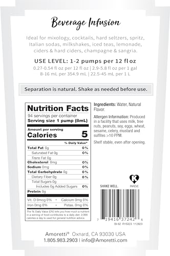 image for Amoretti - Vodka Beverage Infusion - Drink Mix & Water Enhancer with P