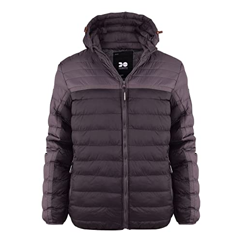 Crosshatch Mens Padded Hooded Puffer Jacket Inner Pocket Quilted Winter Insulated Coat