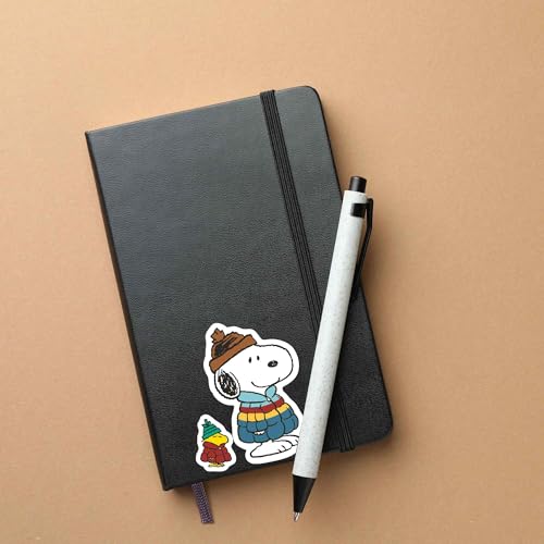 Image of Peanuts Snoopy in Puffer Coat Adhesive Vinyl Decals - Cute Snoopy Stickers for Car, Water Bottle or Laptop, 1 Pack (2 Count)