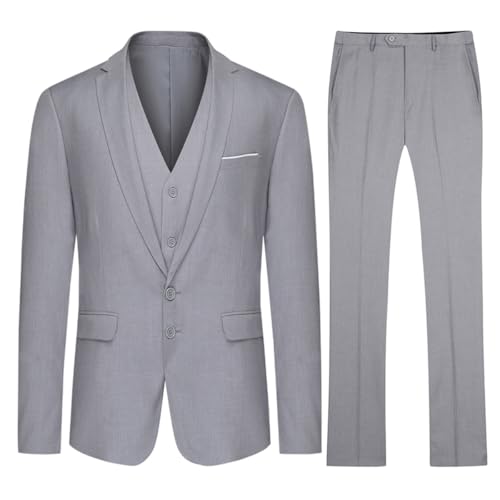 Allthemen Anzug Herren 3 Teilig Herrenanzug Slim Fit 2 Knopf Hochzeitanzug...