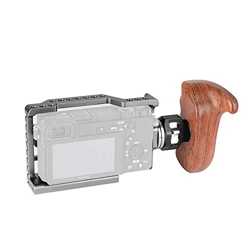 Suporte Cage Gaiola Para Sony A6500 C/Grip Madeira Rosette