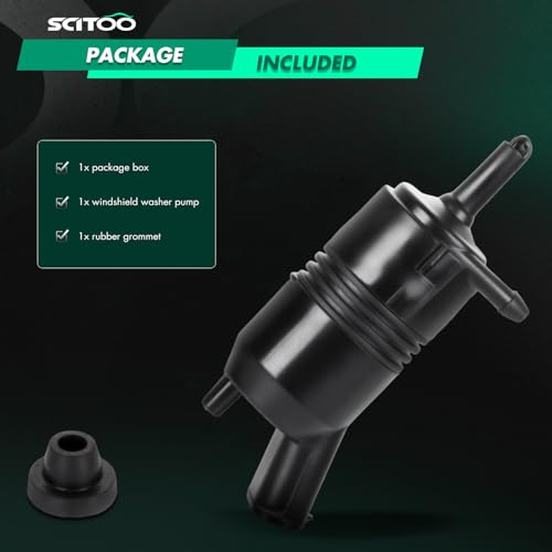 Image of SCITOO Rear Windshield Washer Pump Replacement fit for 2004-2007 For Buick For Rainier,Replaces OEM: 8900112619244680 | Direct fit for 2002-2009 For Chevrolet For Trailblazer|Replaces OE 22127573|22087136|19244683|89025063|With Grommet