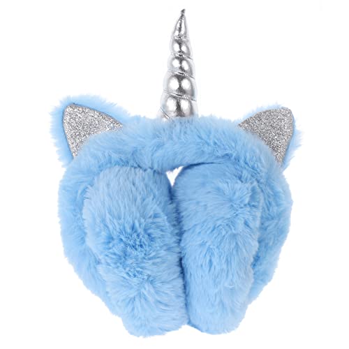 Beaupretty Unicorn Plush Ear Covers Adjustable Fall Winter Ear Warmers for Comfortable and Lightweight for Outdoor Activities and Halloween Festivities