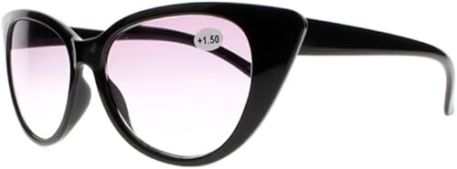 Miniatura 9 de Newsight Mujeres Big Cat Eye Tortoise Flowers Anti Reflectante Tinted Lens Gafas de Lectura Gafas de Sol +1.0+4.0