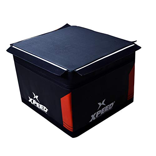 XPEED Sports Fitness Soft Plyo Box Functional Crossfit Nylon Coated Wall Ball Abs Maker Rubber Medicine Ball Gym Workout Upper Body Kettlebell Weighted Hand Dumbbell (Soft PLYO Jump Box, 18INCHES)-image-1