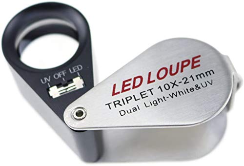 Juwelierlupe Tekcoplus 21mm mit Triplet Linse und LED-Beleuchtung