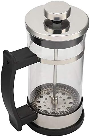 Jiawu Stainless Steel French Press Coffee Pot, 304 Double Filter Tea Maker, High Borosilicate Glass 150°C, 95% Light Transmittance 4.3x2.8x6.4in - 2