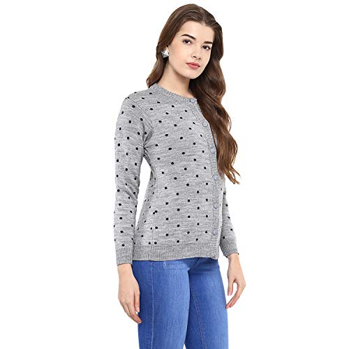 Image of Modeve Women's Acrylic Blend Cardigan /Round Neck Sweater For Winter