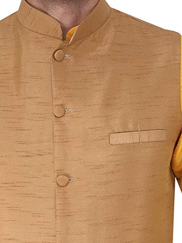 Image of Sadree Silk Men's Kurta Pajama Waistcoat or Nehru Jacket Set