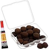 SEVSONSNZZ Pool Stick Tips Billiards - 12MM Cue Tips Leather Glue-on Tips Replacement Accessories Kits Tools with Storage Box for Snooker Stick Top Pool Queue Table Game Bar Club House Brown