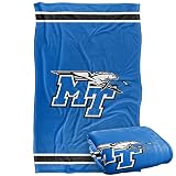 Middle Tennessee State University Blue Raiders Blanket, 36"x58", Primary Logo Stripes, Silky Touch Super Soft Throw