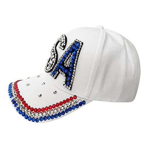 Gorra de béisbol USA con piedras brillantes y lavado desgastado miniatura 3