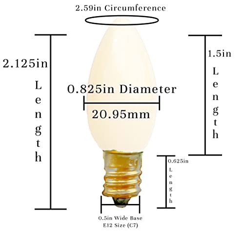 Est. Lee Display L D 1902 Indoor ＆ Outdoor String Light C7 E12 Ceramic Christmas Replacement Bulbs Solid Opaque White Twinkle #TOP5