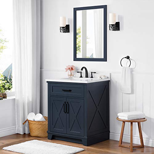 Ove Decors Ollie 30 In. Single Sink Bathroom Vanity In Midnight Blue #TOP3