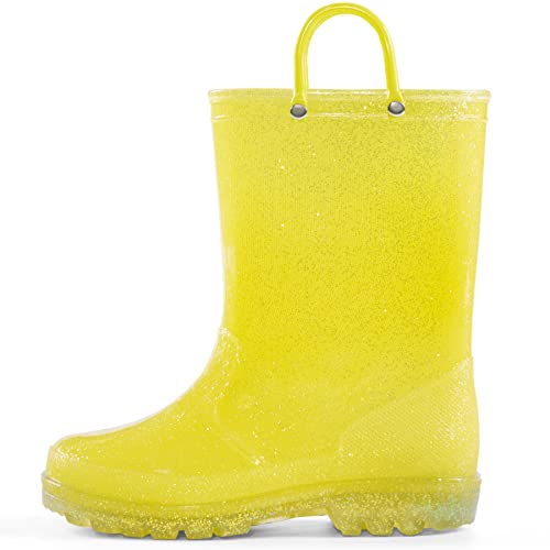 K Komforme Girls Rain Boots,Kids Glitter Waterproof Boots With Easy-On Handles #TOP14