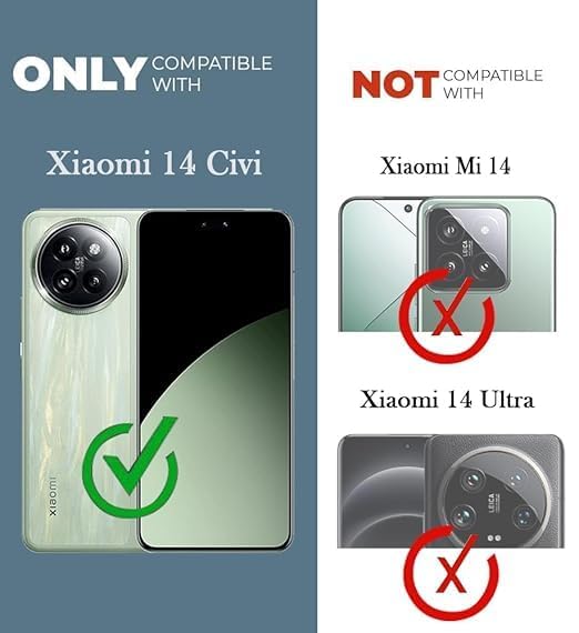 Image of Jkobi Lifetime Anti-Yellow MagSafe Compatible Clear Back Cover Case for Xiaomi 14 Civi 5G (Sleek Hard Crystal | Shockproof and Camera Protection)
