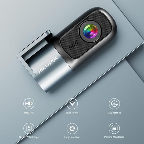 Image of Hikvision Car Dash Camera D1 PRO with 2K 1440p HD Resolution | 360 Camera Rotation | Ultra-Wide 102 View | G-Sensor | Night Vision | Built- in Wi-Fi | Voice Recognition | Upto 256GB SD Card Support