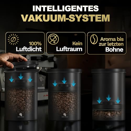 Barista Legends Coffee Canister Airtight 1 kg Beans – O...