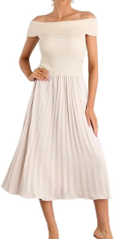 JSEIAJB Tube Top High-Waisted Pleated Skirt Set Sleeveless Bodycon Knit Versatile Set Chic Elegant Stretchy Outfit for Office Party(D,Medium)