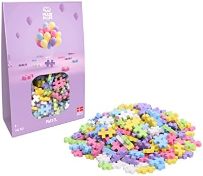 PLUS PLUS - Open Play Set - 300 Piece - Pastel Color Mix, Construction Building Stem Toy, Interlocking Mini Puzzle Blocks for Kids