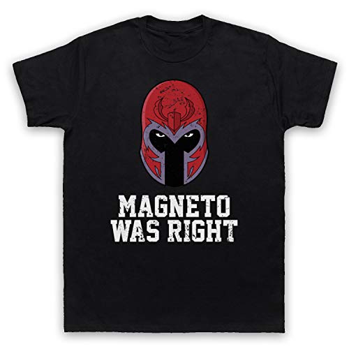 Image of My Icon Art and Clothing Magneto was Right Graphic Novel Slogan Hero Villain Meme Mens T-Shirt, Black, Medium