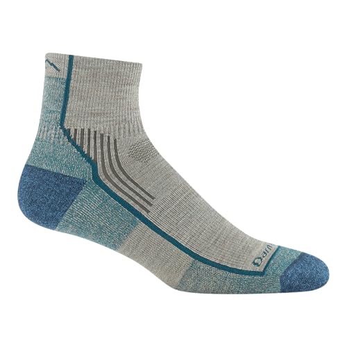 Darn Tough Vermont Hiker Men's Quarter Socks - Midweight Merino Wool Hiking Socks for Men - Rye, L