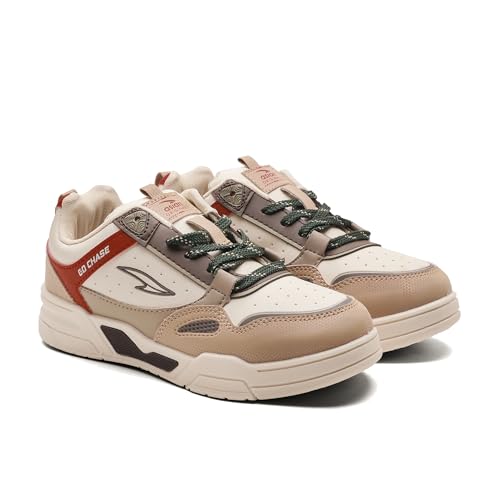 ASIAN Tango-01 Men’s Sneakers | Stylish Synthetic Upper, Air-Cooled Cushion Comfort, Durable PVC Sole | Daily Use Shoes for Office & Travel (CREAMBEIG) -UK 9