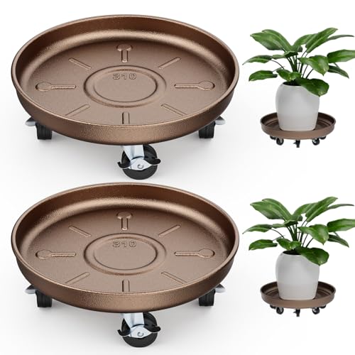 12 Rolling Plant Caddy (2 Pack) with Locking Wheels