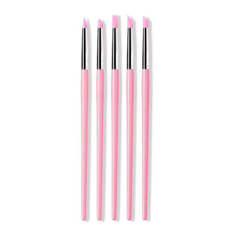 5PCS Set Silicone Nail Art Pen DIY Dotting Polish Brushes Pen Professional Manicure Tools For Women Girls Black — view 4