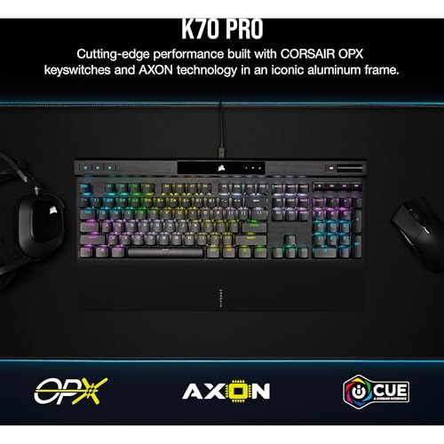 K70 PRO RGB Tastiera da gioco ottica meccanica cablata - Interruttore lineare OPX - Tasti PBT Dual Shot - Compatibile con iCUE - QWERTZ DE - PC, Xbox - Nero - Tastiera gaming - Immagine 1