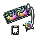 EKWB EK-Nucleus AIO CPU Cooler CR240 Lux and Thermal Grizzly AM5 Contact Frame Bundle, Black