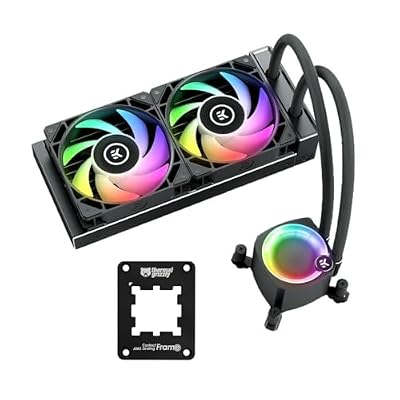 EKWB EK-Nucleus AIO CPU Cooler CR240 Lux and Thermal Grizzly AM5 Contact Frame Bundle, Black