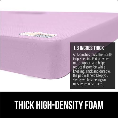 Image of GORILLA GRIP Extra Thick Foam Kneeling Pad for Gardening, 17.5x11 Purple