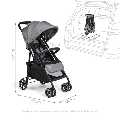 Miniatura 8 de Ms - Silla De Paseo Street Carrito Bebe Lígero Desde Nacimiento Hasta 36 Meses O 22 Kg Con Amortiguadores, Capota Xxl Y Reclinación Máxima